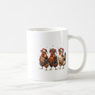 Funny Chicken Christmas Lights Farm Animal Cute Xm Coffee Mug