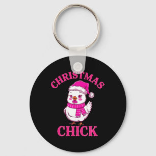 Funny Chicken Christmas Lights Farm Animal Cute Xm Key Ring