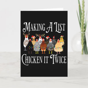 Funny Chicken Christmas, Making A List Chicken It Card