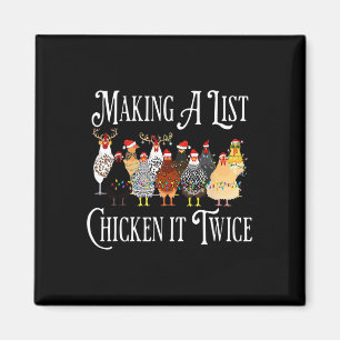 Funny Chicken Christmas, Making A List Chicken It Magnet