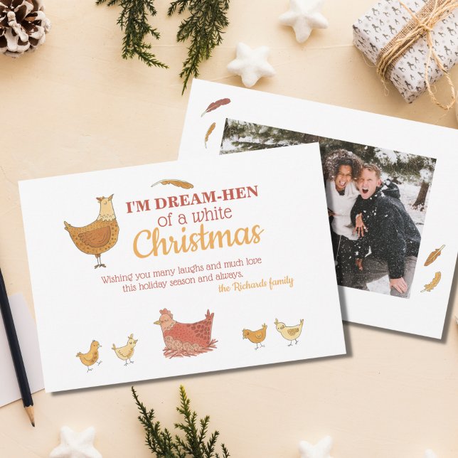 Funny Chicken Christmas Photo Holiday Card (Creator Uploaded)