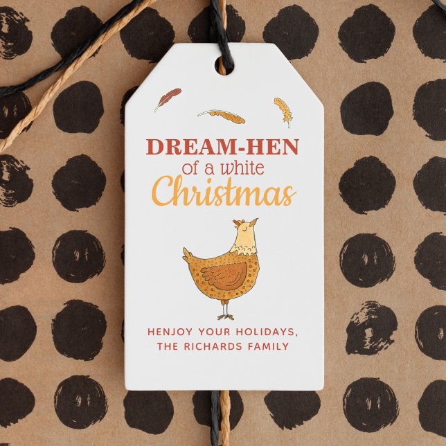 Funny Chicken Christmas Pun Gift Tags (Creator Uploaded)