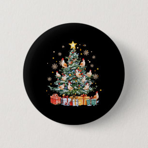 Funny Chicken Christmas Tree Farm Animal Chicken M 6 Cm Round Badge