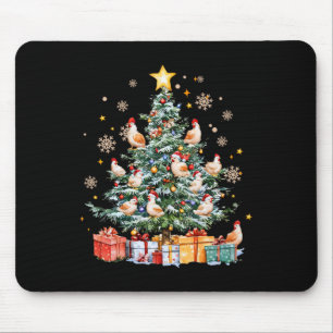 Funny Chicken Christmas Tree Farm Animal Chicken M Mouse Pad