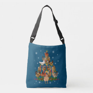 Funny Chicken Christmas Tree Pet Chicken Lover Crossbody Bag