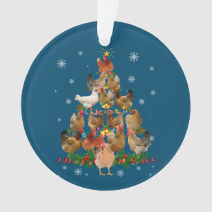 Funny Chicken Christmas Tree Pet Chicken Lover Ornament