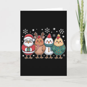 Funny Chicken Christmas Tree Santa Xmas Hen Chicke Card