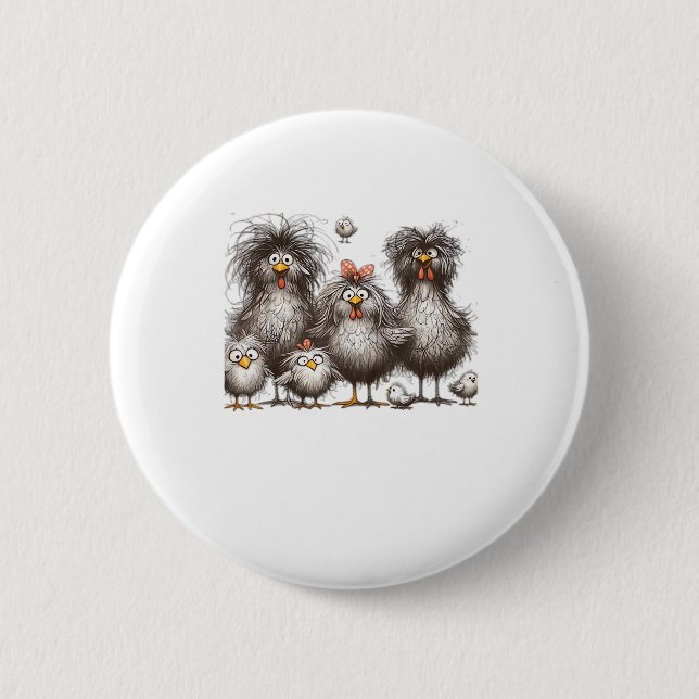 Funny Chicken Classic Retro Style 6 Cm Round Badge (Front)