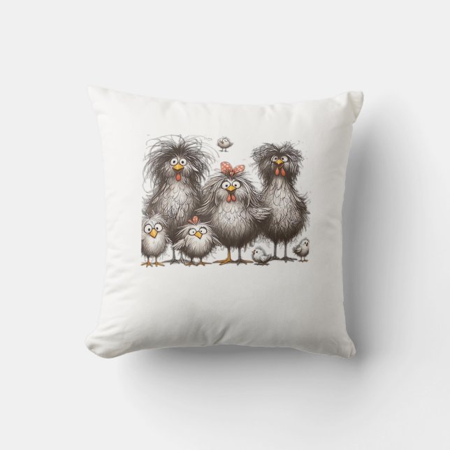 Funny Chicken Classic Retro Style Cushion (Front)