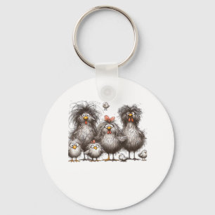Funny Chicken Classic Retro Style Key Ring