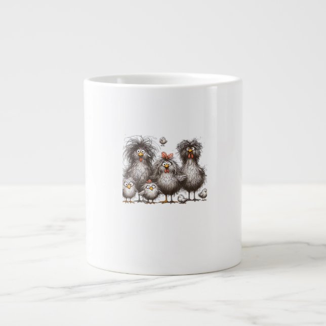 Funny Chicken Classic Retro Style Large Coffee Mug (Front)
