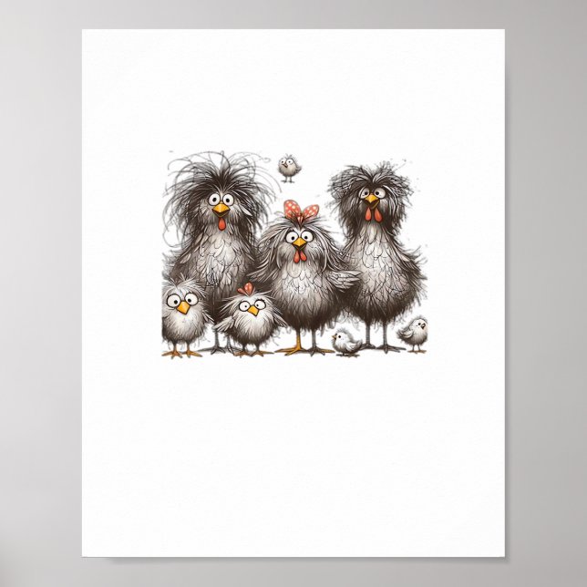 Funny Chicken Classic Retro Style Poster (Front)