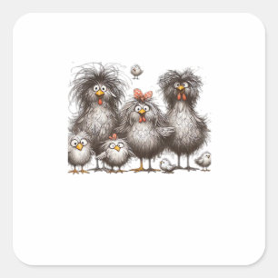 Funny Chicken Classic Retro Style Square Sticker