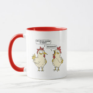 FUNNY CHICKEN CONVERSATION  MUG