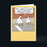 Funny Chicken Crossing the Road Happy Birthday Card<br><div class="desc">This funny birthday card features a chicken explaining why it crosses the road. It's to mess with everybody's heads,  of course! 

Thanks for choosing this original design by © Chuck Ingwersen and supporting me — an independent artist! I post cartoons every day on Instagram: https://www.instagram.com/captainscratchy</div>