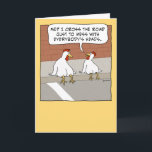 Funny Chicken Crossing the Road Happy Birthday Card<br><div class="desc">This funny birthday card features a chicken explaining why it crosses the road. It's to mess with everybody's heads,  of course! 

Thanks for choosing this original design by © Chuck Ingwersen and supporting me — an independent artist! I post cartoons every day on Instagram: https://www.instagram.com/captainscratchy</div>