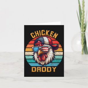 Funny Chicken Daddy Farmer Fourth Of July Usa Inde Card