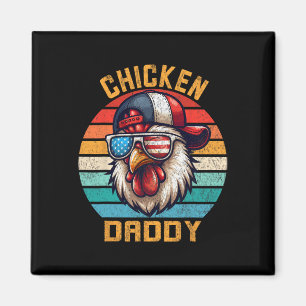 Funny Chicken Daddy Farmer Fourth Of July Usa Inde Magnet