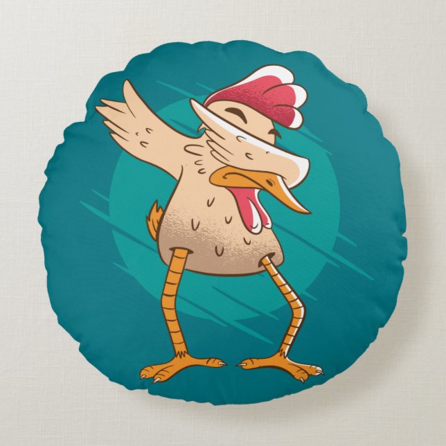 Funny Chicken Dance Round Cushion (Front)