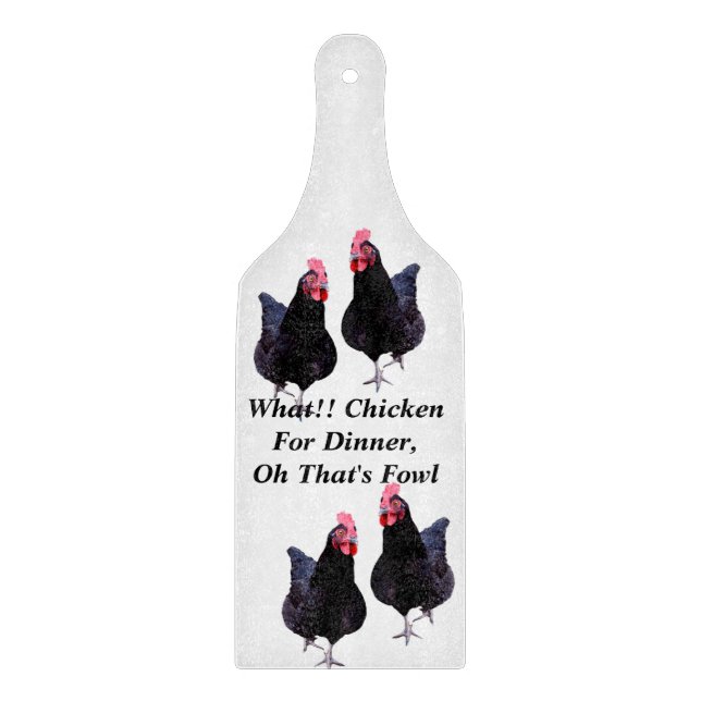 Funny Chicken Dinner Design, Cutting Board (Front)