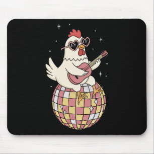 Funny Chicken Disco Dancing Ll Groovy Retro 80s Co Mouse Pad