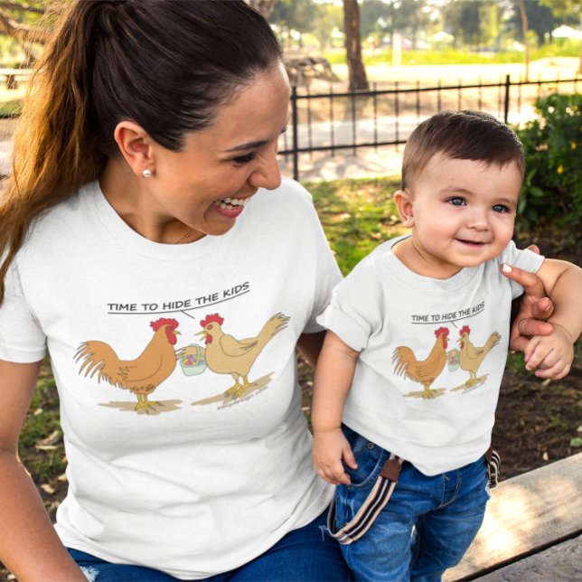 Funny Chicken Easter Egg Hunt Cartoon Light T-Shirt (Creator Uploaded)