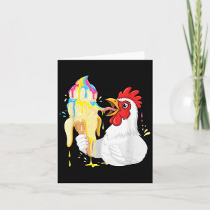 Funny Chicken Eating Banana Ice Cream Dripping Car Card