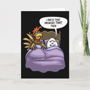 Funny Chicken Egg Chicken Came First Humour Joke B Card
