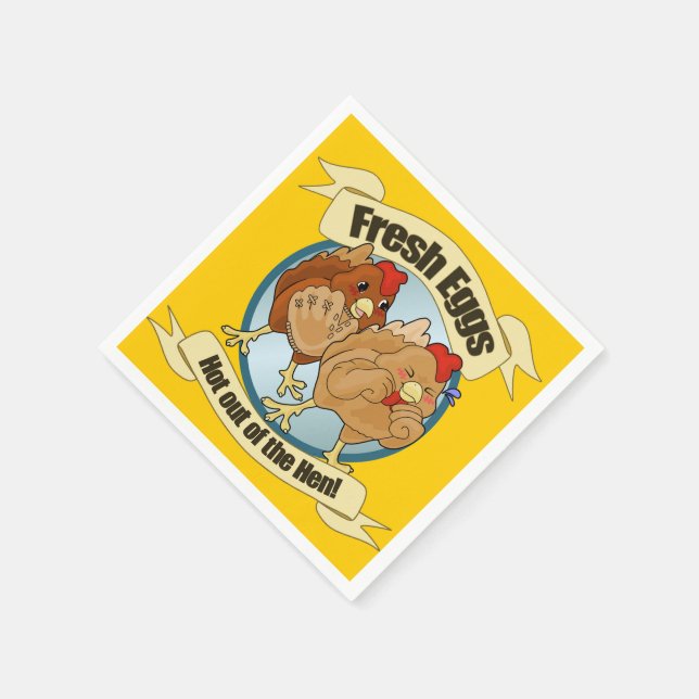 Funny Chicken Egg Logo Napkin (Corner)