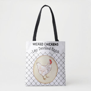 Funny Chicken Egg Novelty Rustic Shabby Farmhouse Tote Bag