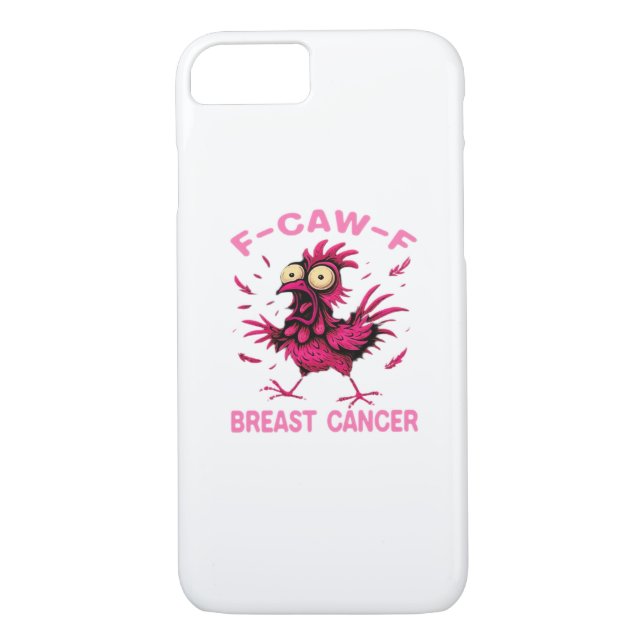 Funny Chicken F-Caw-F Breast Cancer Awareness Vint Case-Mate iPhone Case (Back)