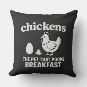 Funny Chicken Farm Sign - The Pet That Poops Break Cushion