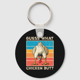 Funny Chicken Farmer Farming Guess What Chicken Bu Key Ring