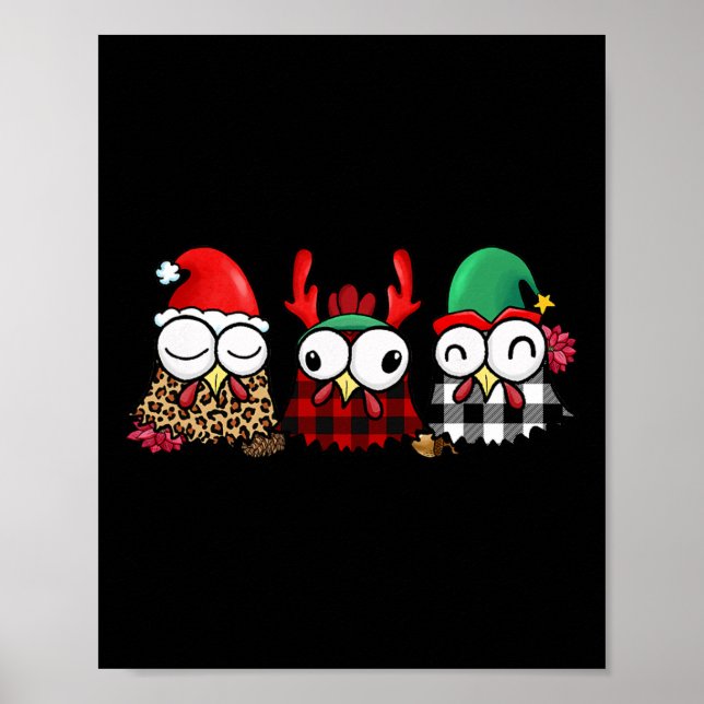 Funny Chicken Farmer For Family Christmas  Poster (Front)