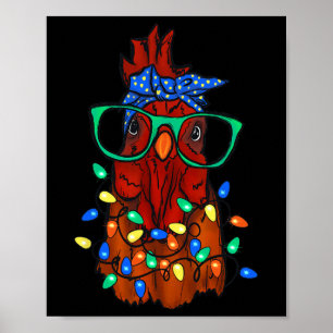 Funny Chicken Farmer Women Girls Family Christmas Poster