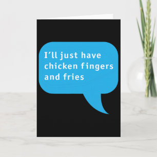 Funny Chicken Fingers Tenders And Fries Kids Meal Card