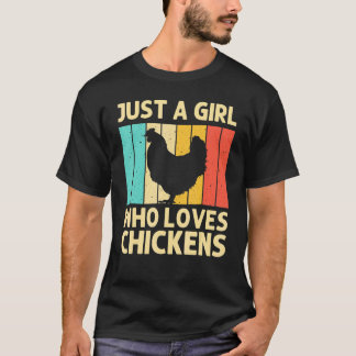 Funny Chicken For Girls Kids Farmer Chicken Farm H T-Shirt