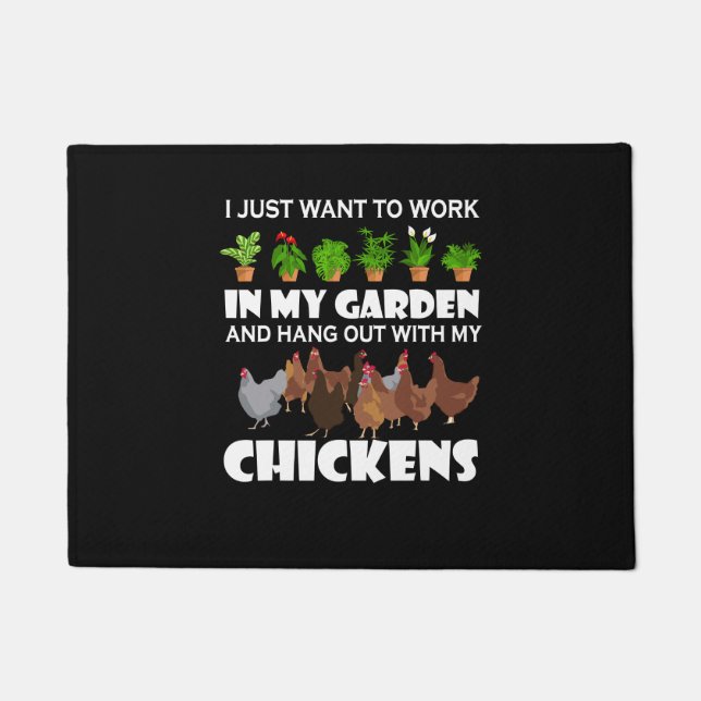 Funny Chicken For Men Women Gardening Chicken Love Doormat (Front)