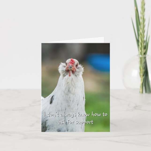 Funny Chicken Friendship Introvert  Card (Front)
