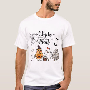 Funny Chicken Halloween Chick Or Treat Women Men K T-Shirt
