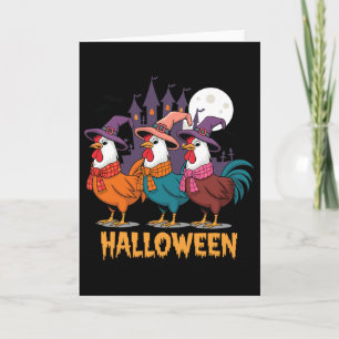 Funny Chicken Halloween Costume Spooky Season Chic Card