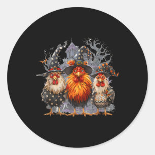 Funny Chicken Halloween Costume Spooky Season Chic Classic Round Sticker
