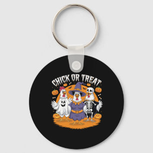 Funny Chicken Halloween Costume Spooky Season Chic Key Ring