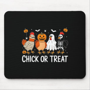 Funny Chicken Halloween Pumpkin Chick Or Treat Chi Mouse Pad