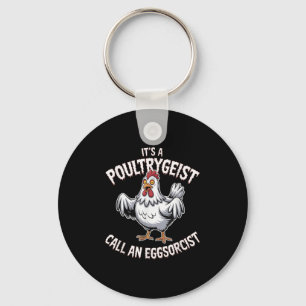 Funny Chicken Halloween Shirt Ultrygeist Call Eggs Key Ring