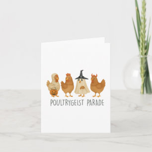 Funny Chicken Halloween, Spooky Chicken Poultrygei Card