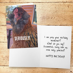 Funny Chicken Head Close-Up Photograph Card