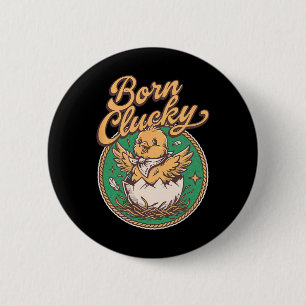 Funny Chicken Heist Coops Boss Don Rooster Born Cl 6 Cm Round Badge