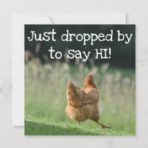 Funny Chicken Hello Quotes Say Hi Cute Farm Animal Card