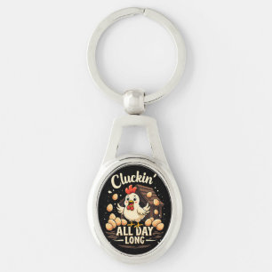 Funny Chicken Humor Rustic Farm Life Key Ring